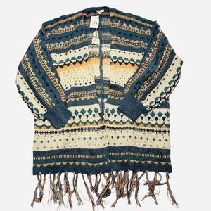 Easel Los Angeles Cardigan Medium Geometric Boho Aztec Southwestern New With Tag
